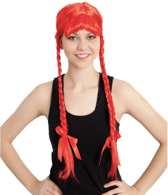 LONG PLAIT RED WIG